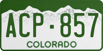 CO license plate ACP857