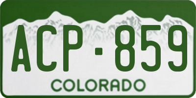 CO license plate ACP859