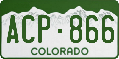 CO license plate ACP866
