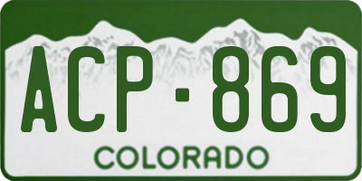 CO license plate ACP869