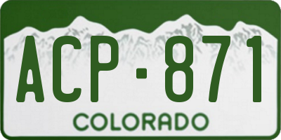 CO license plate ACP871
