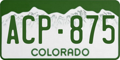 CO license plate ACP875