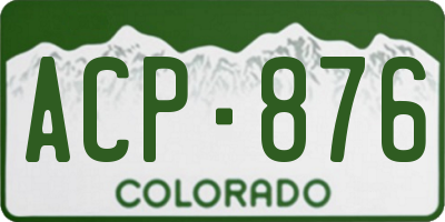 CO license plate ACP876