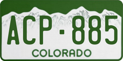 CO license plate ACP885