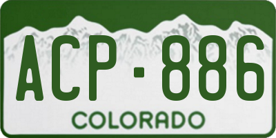 CO license plate ACP886