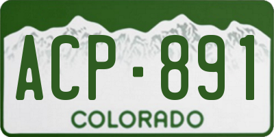 CO license plate ACP891