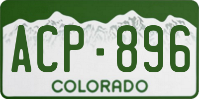 CO license plate ACP896