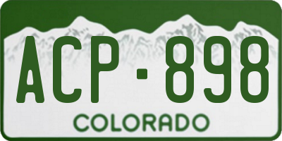 CO license plate ACP898