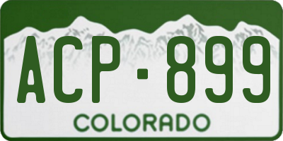 CO license plate ACP899