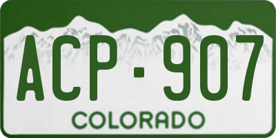 CO license plate ACP907