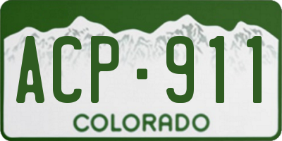 CO license plate ACP911