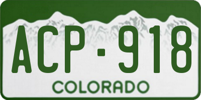 CO license plate ACP918