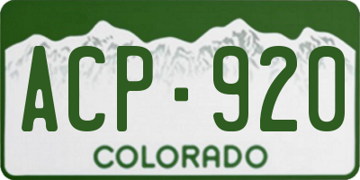 CO license plate ACP920