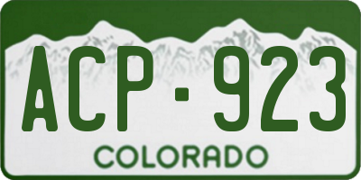 CO license plate ACP923