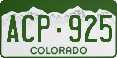 CO license plate ACP925