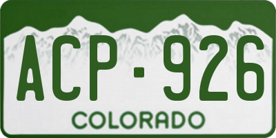 CO license plate ACP926
