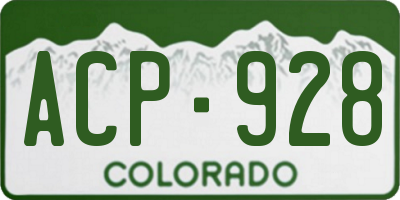 CO license plate ACP928
