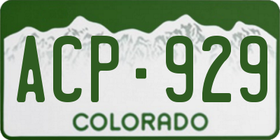 CO license plate ACP929
