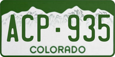 CO license plate ACP935