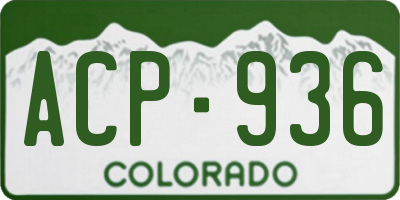 CO license plate ACP936
