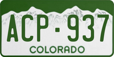 CO license plate ACP937