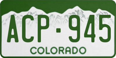 CO license plate ACP945