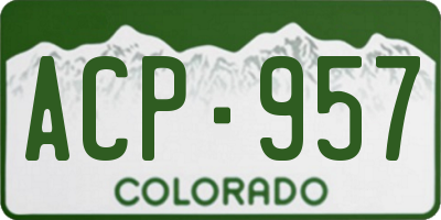 CO license plate ACP957