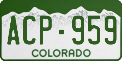 CO license plate ACP959
