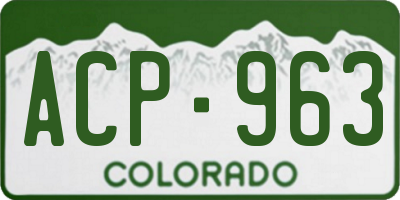 CO license plate ACP963