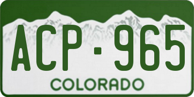CO license plate ACP965