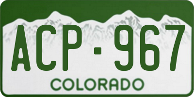 CO license plate ACP967
