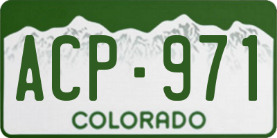 CO license plate ACP971