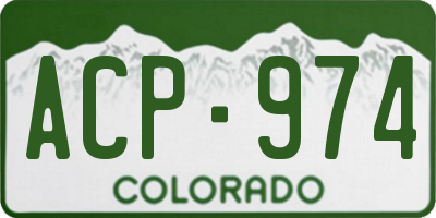 CO license plate ACP974