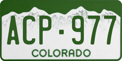 CO license plate ACP977