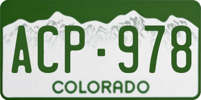 CO license plate ACP978