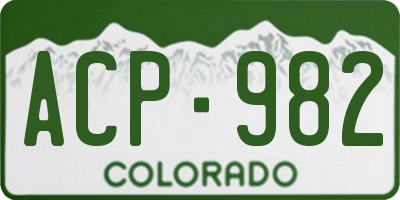 CO license plate ACP982