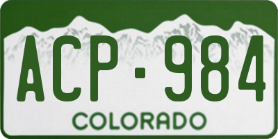 CO license plate ACP984