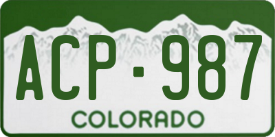 CO license plate ACP987