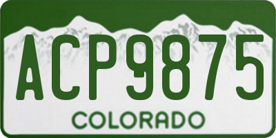 CO license plate ACP9875