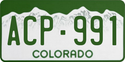 CO license plate ACP991