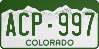 CO license plate ACP997