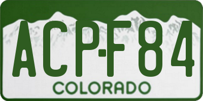 CO license plate ACPF84