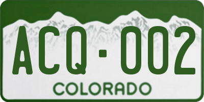 CO license plate ACQ002