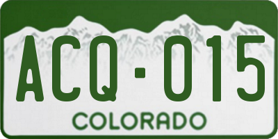CO license plate ACQ015