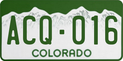 CO license plate ACQ016
