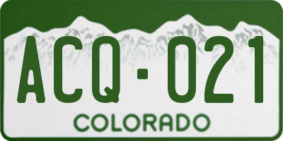 CO license plate ACQ021