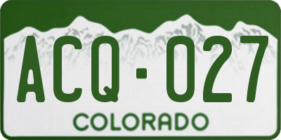 CO license plate ACQ027