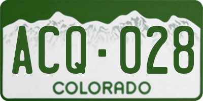 CO license plate ACQ028