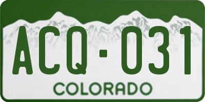 CO license plate ACQ031