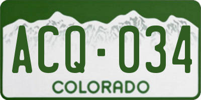 CO license plate ACQ034